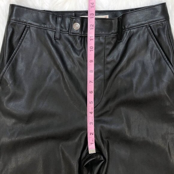 EUC LEVI'S Math Club Slacks Faux Leather High Rise Straight Leg Ankle Length 29 - Picture 8 of 16